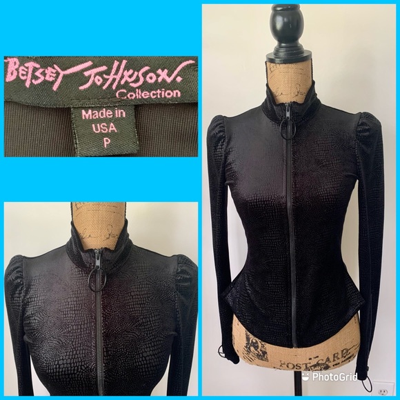 Betsey Johnson Jackets & Blazers - Betsey Johnson Faux Python Peplum Jacket